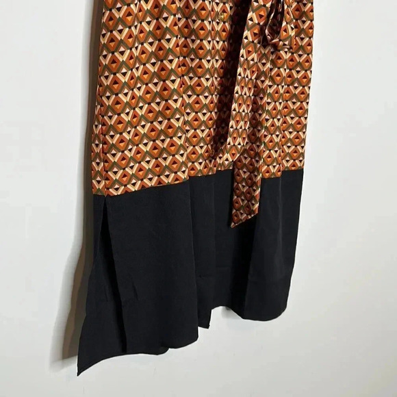 New Alexia Admor Dress 3/4 Sleeve Button Front S Geometric Belted - Picture 8 of 12